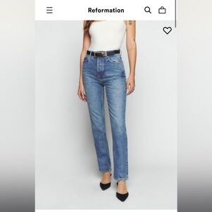 Reformation Blue Straight Leg Jeans